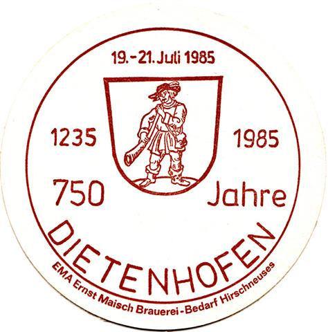 dietenhofen an-by gemeinde 1a (rund215-750 jahre 1985-braun)